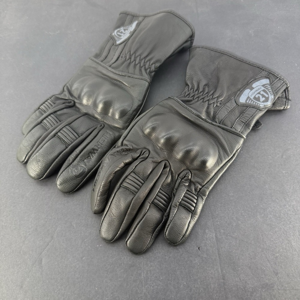 Highway 21 Hook Motorcycle Leather Gloves for Rugged Riding for Men and Women